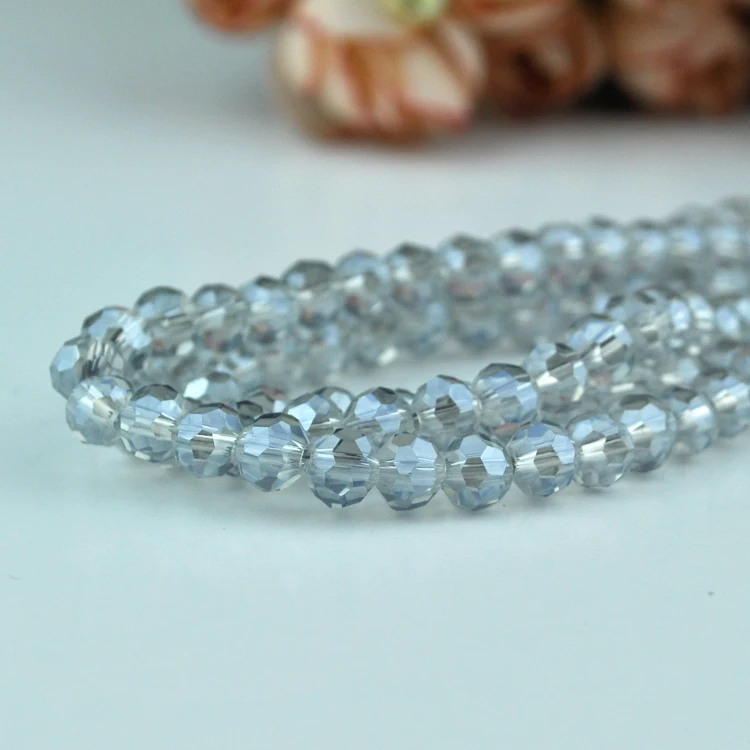 70 шт. 8 мм сине-серое покрытие цветные круглые шарики граненые кристаллы бусины