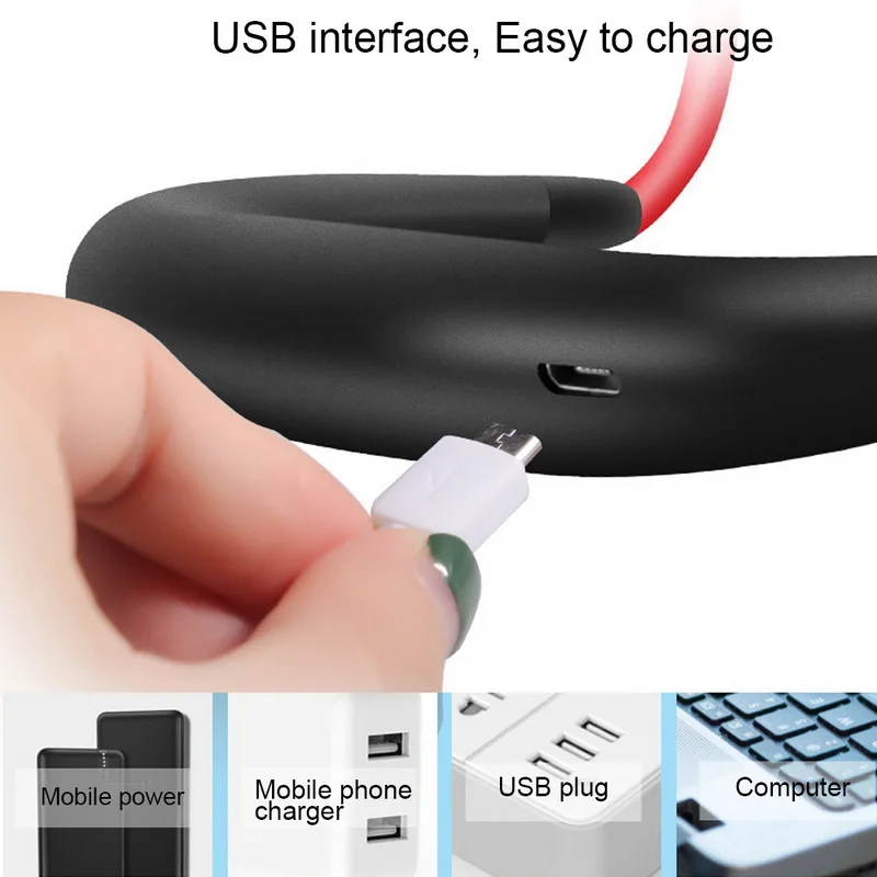 Портативный Перезаряжаемый USB вентилятор с шейным ободом 3 скорости|Декоративные