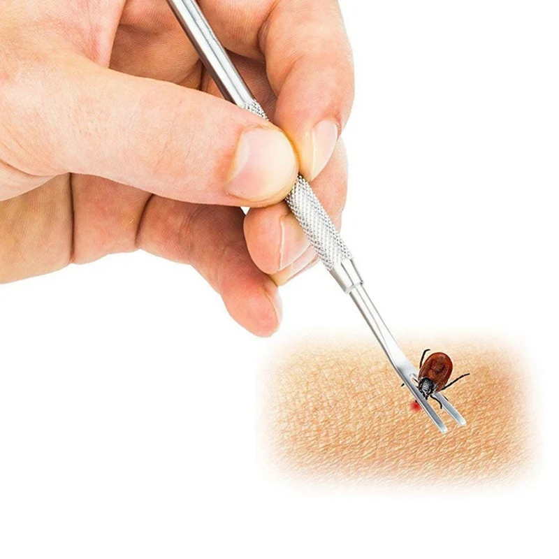 Набор инструментов для удаления клещей от блох домашних животных 2 в 1 пинцет из