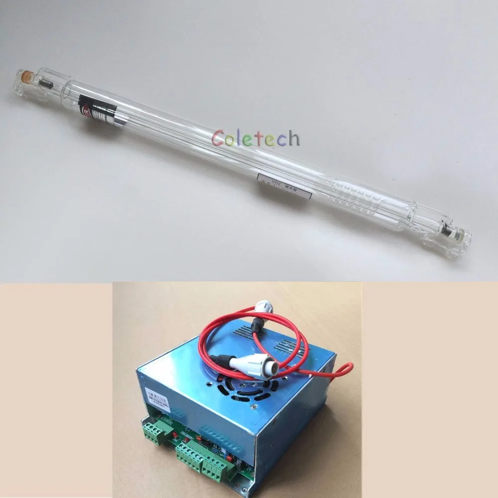 

40W CO2 Laser Tube 80cm + Power Supply Engraver Cutter +HV Line Green
