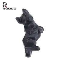 roogo wall hanger resin animals low polygon dog cat hooks key holder wall coat hat key rack room home decoration accessories