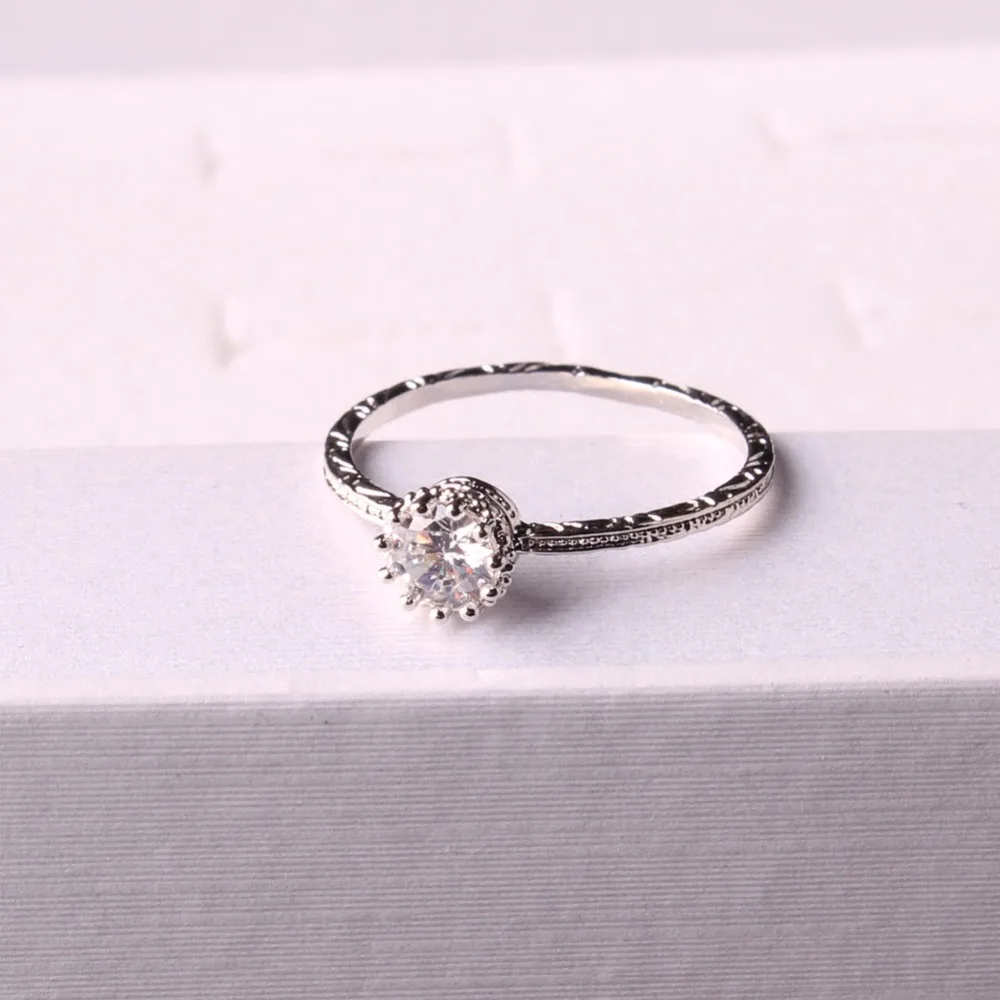 Друза женское модное ювелирное изделие обещание кольцо с зубцом стильное белое