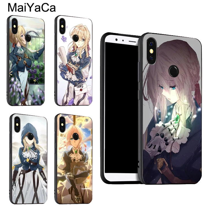 Аниме фиолетовый чехол Evergarden для POCO X3 F2 Red mi Note 9 Pro 8 7 8T 9S 9A 9C Mi 10 Lite 9T A3 Coque|Бамперы| |