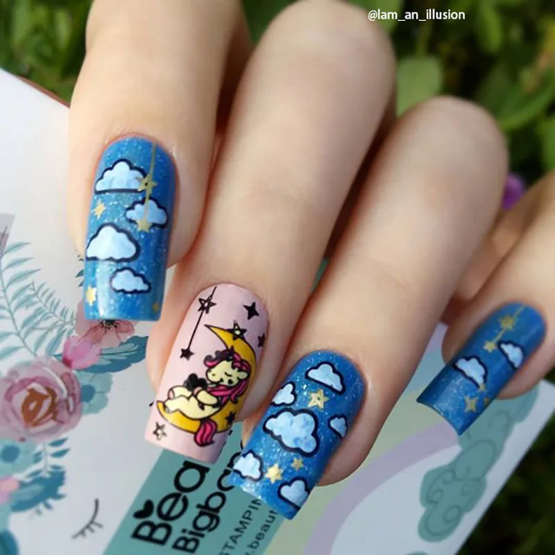 BeautyBigBang шаблон для ногтей пластина из нержавеющей стали с милым рисунком кошки
