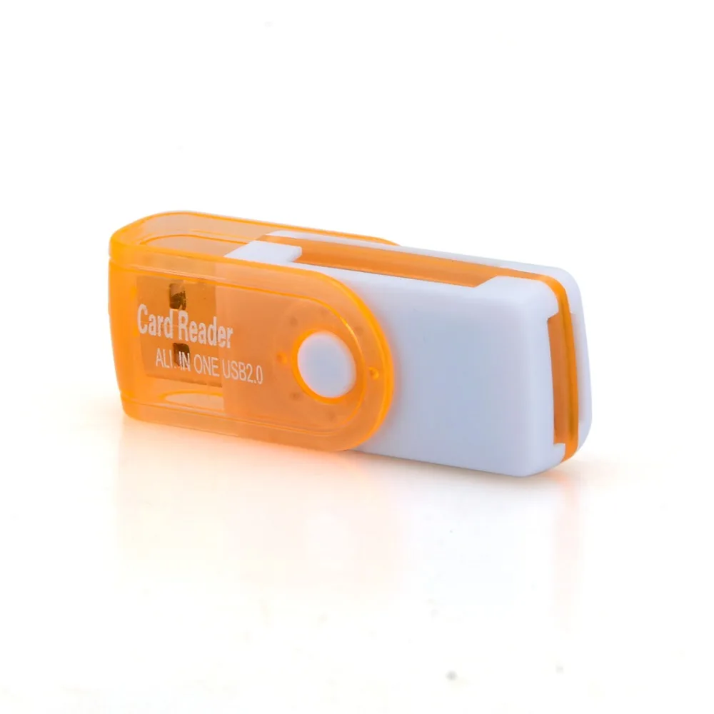 

4Pcs USB 2.0 SD Card Reader Random Color All In One Multi Functional TF MMC Card Memory Cards Readers