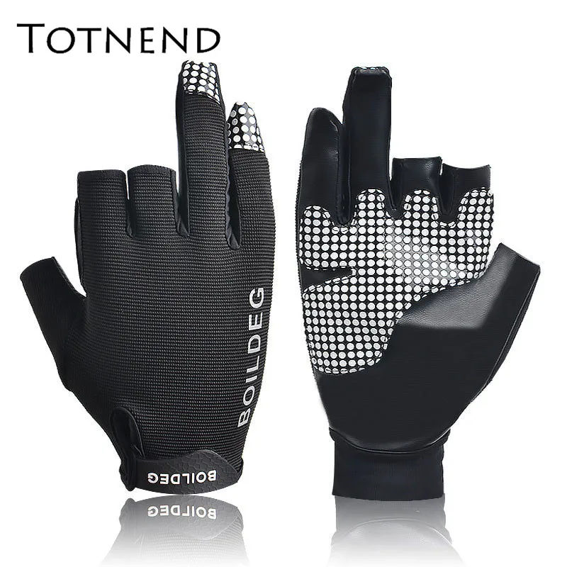 

Microfiber Waterpoof Non-slip Gloves For Fishing Outdoor Sports Fishing Gear Dew Three Fingers Fishing Gloves Fingerless Glove