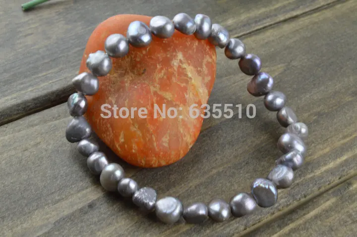 Серебристо серый цвет пресноводные жемчужные бусины в стиле барокко тянущиеся