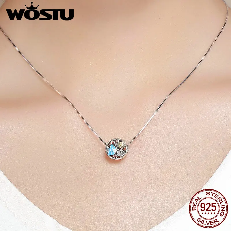 WOSTU 100% Стерлинговое Серебро 925 пробы в Подводном мире CZ Шарм бусины для