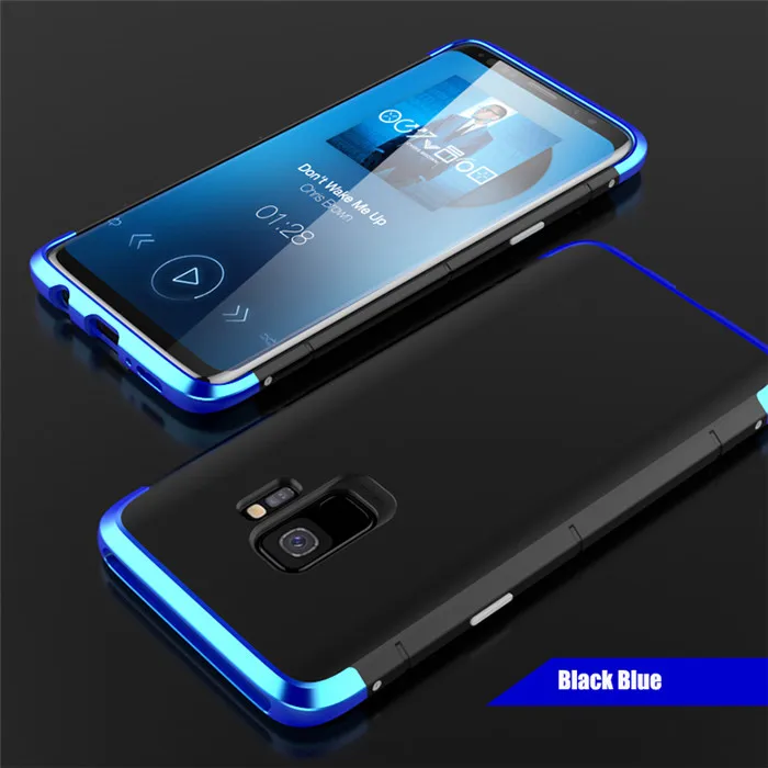 Роскошный брендовый BOBYT Note9, алюминиевая металлическая рамка+ PC жесткий защитный противоударный чехол для samsung S9 S8 Plus Note 9 8 чехол - Цвет: blue black