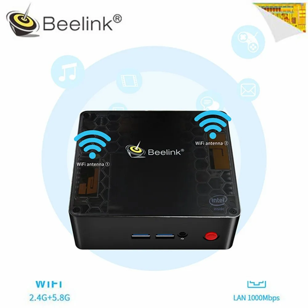 Beelink Близнецы X55 Ultimate мини ПК Intel озеро Pentium J5005 8 ГБ DDR4 128 Встроенная память 2 4 г 5 Wi Fi