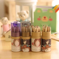 12 pcslot wooden colored pencil set with sharpener natural wood pencil coloring pencil for drawing painting crayons