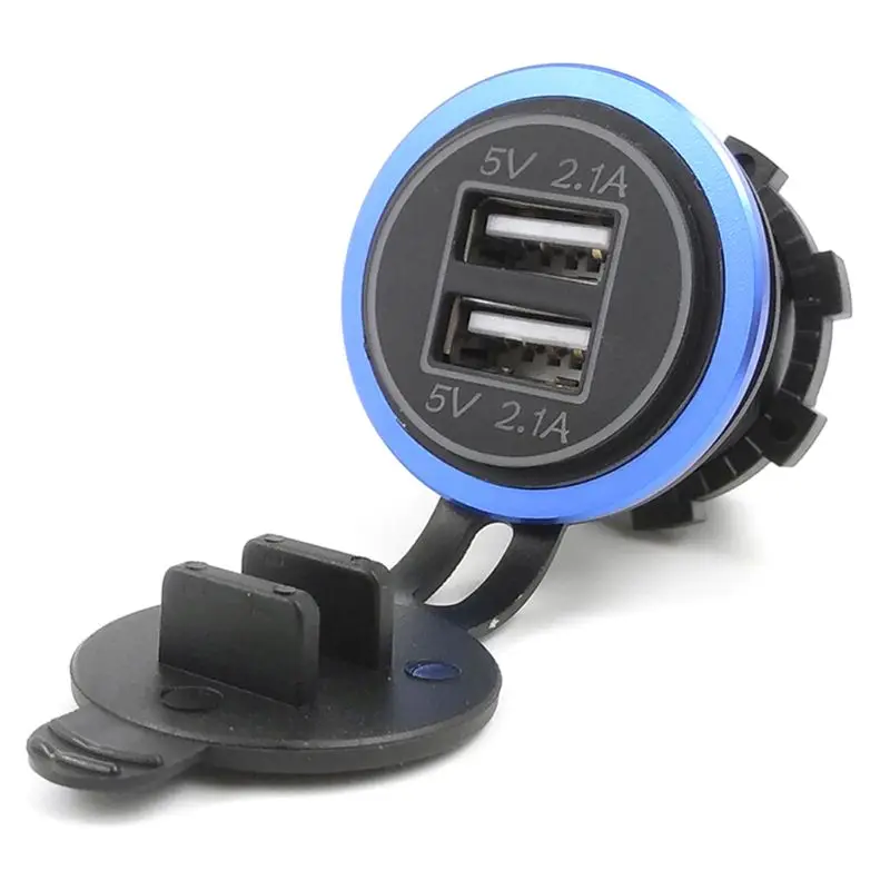 DIY 12V 24V Dual USB Автомобильное зарядное устройство адаптер питания панель 5V 2.1A для