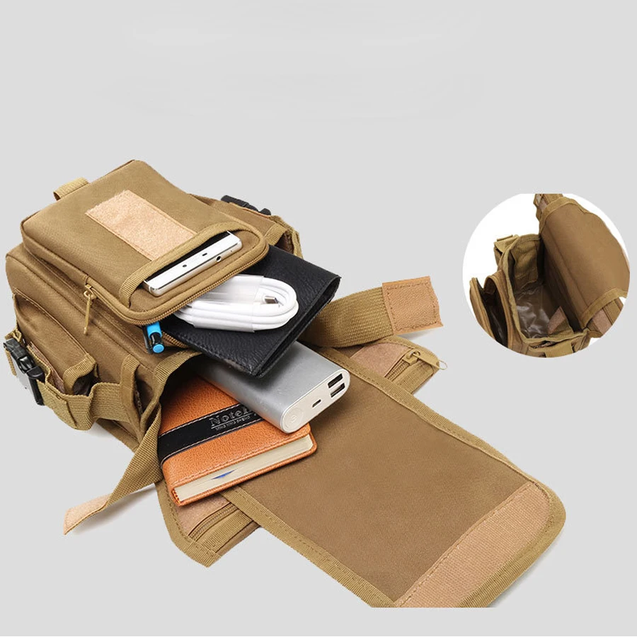 Многофункциональная тактическая охотничья сумка холщовая камуфляжная для ног