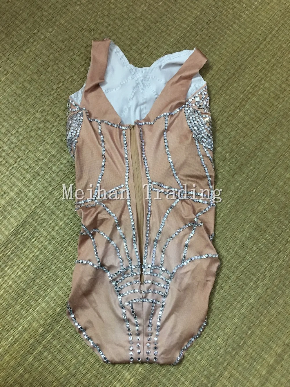 Nude Crystals Bodysuit Summer Sexy Bling Costume Rhinestones One-piece Outfit Performance Nightclub Show Party Dance Wear