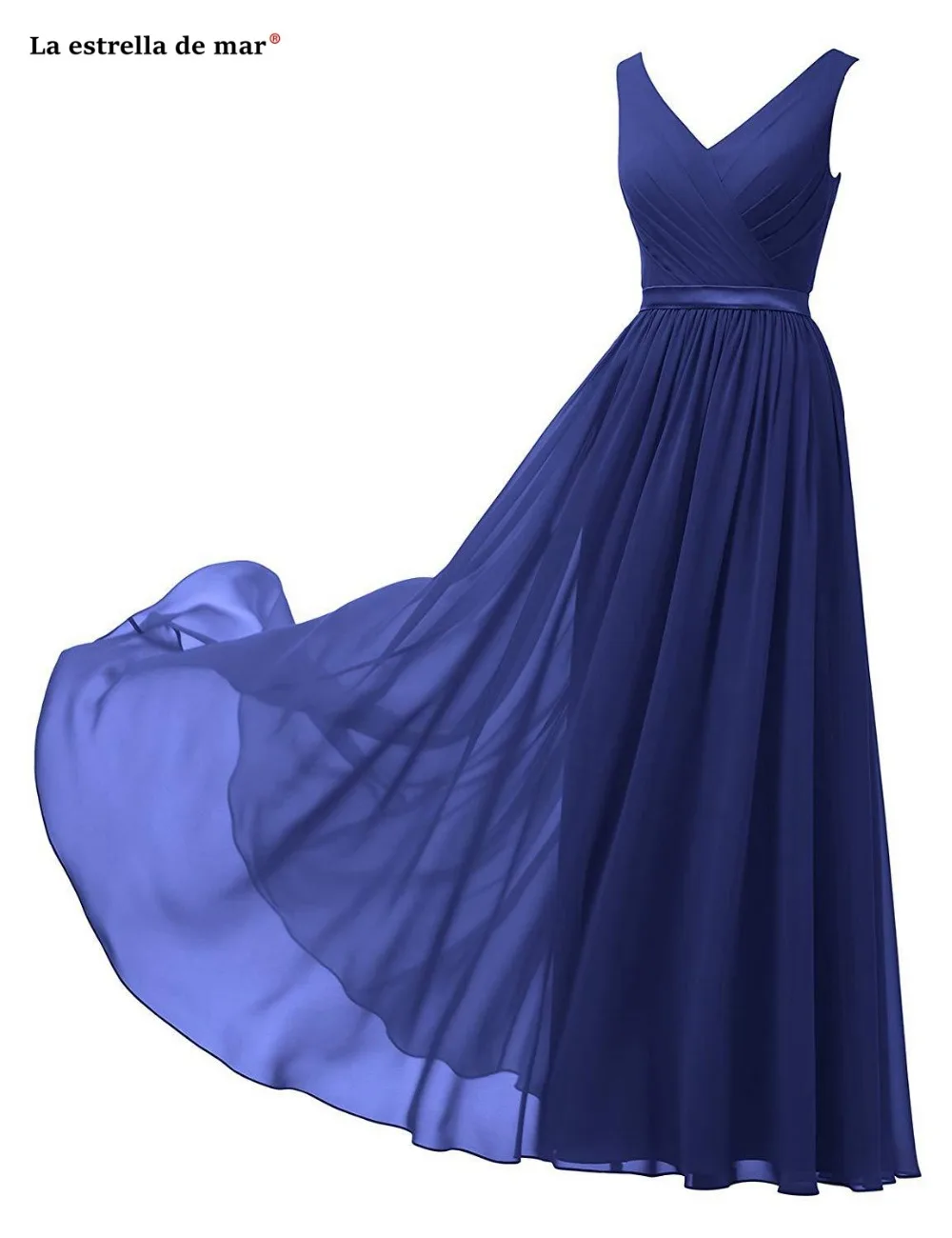 Vestido madrinha Горячие sexy шифон V шеи линии Королевский синий цвет темно-синий, бордовый мяты бирюзовое украшение фиолетовое платье для невесты длинные