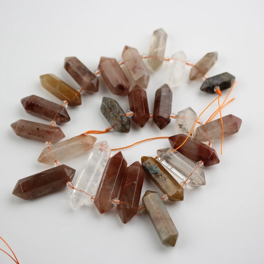 

Approx 23pcs/strand AA Mix Color Mix Stone Faceted Stick Point Pendants ,Loose Beads Point Pandents Jewelry Making