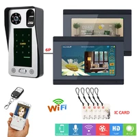 maotewang 7 inch wired wifi fingerprint ic card video door phone doorbell intercom system with door access control system