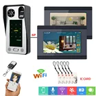 Проводной видеодомофон MAOTEWANG, 7 дюймов, Wi-Fi, идентификация по отпечатку пальца, видеодомофон, система контроля допуска к двери