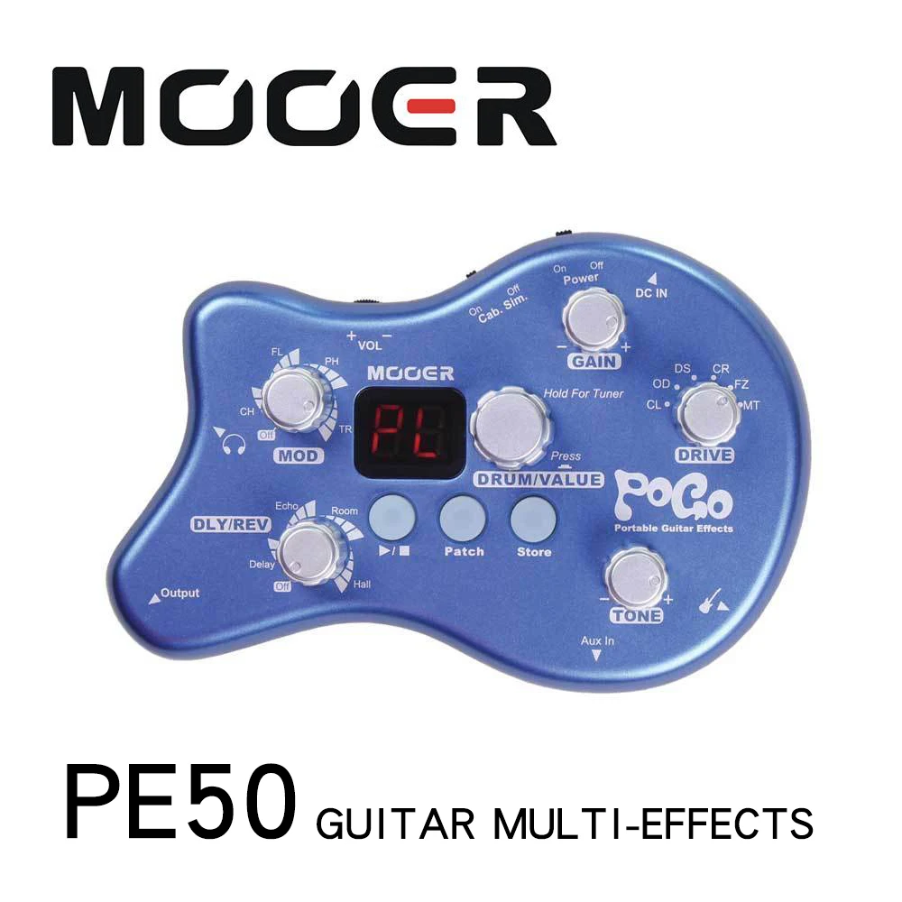 Mooer PE50 Pogo черный Портативный гитарный Многофункциональный процессор 5 модулей