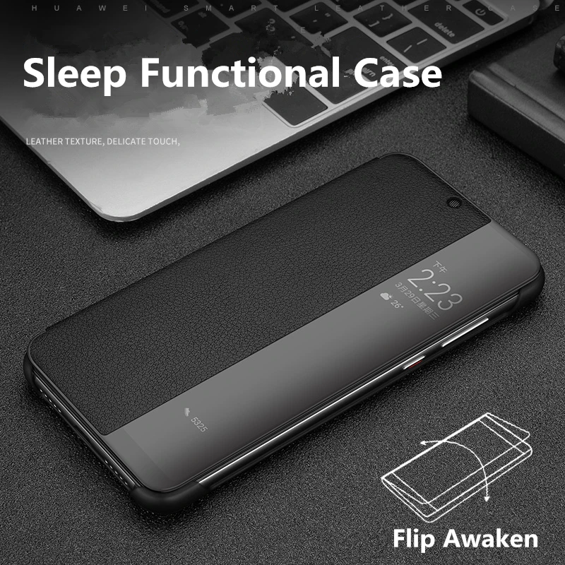 Умный чехол из натуральной кожи для huawei P10 P20 Pro Sleep Dormancy С Откидывающейся Крышкой для huawei mate 9 10 20 Lite