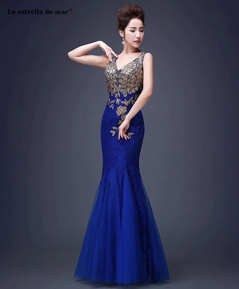 Vestido madrinha Кружева V шеи Вышивка sexy Русалка Бирюзовый Королевский синий цвет персик бордовые платья для подружки невесты длинные