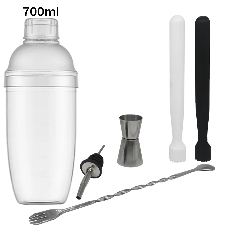 530ml 6pcs Прямая поставка, нержавеющая сталь+ пластик, 6 шт., 530 мл, бар, Бостонский шейкер, барный набор, винный напиток, миксер, бар, вечерние - Цвет: 530ml 6pcs