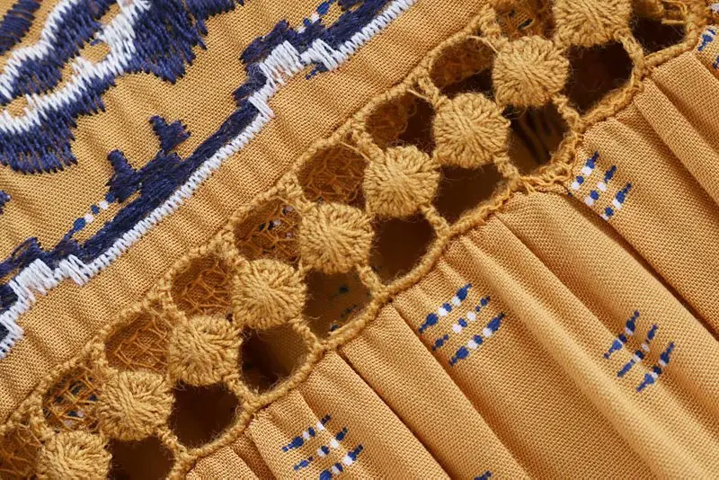 Женская обувь в винтажном стиле vestidos вышивка рукав-фонарик Повседневная блузка