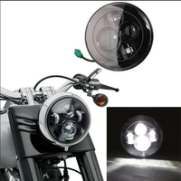 motorcycle accessories 7 round projector led headlights 6000k h4 headlamp for motorbike touring electra glide