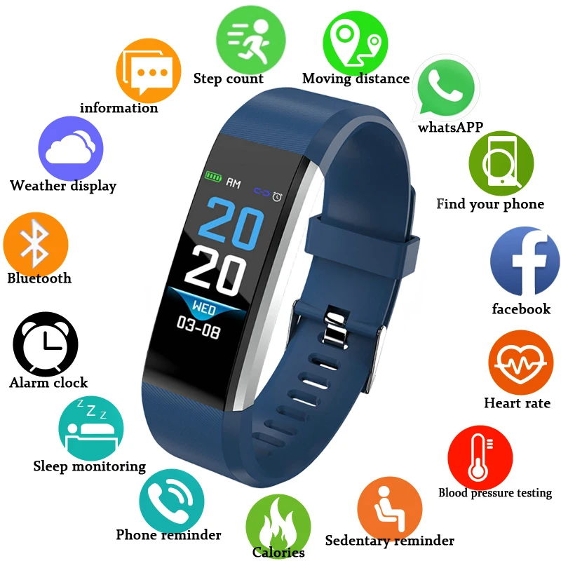 Смарт браслет WISHDOIT спортивные часы фитнес трекер будильник пульсометр смарт PK mi