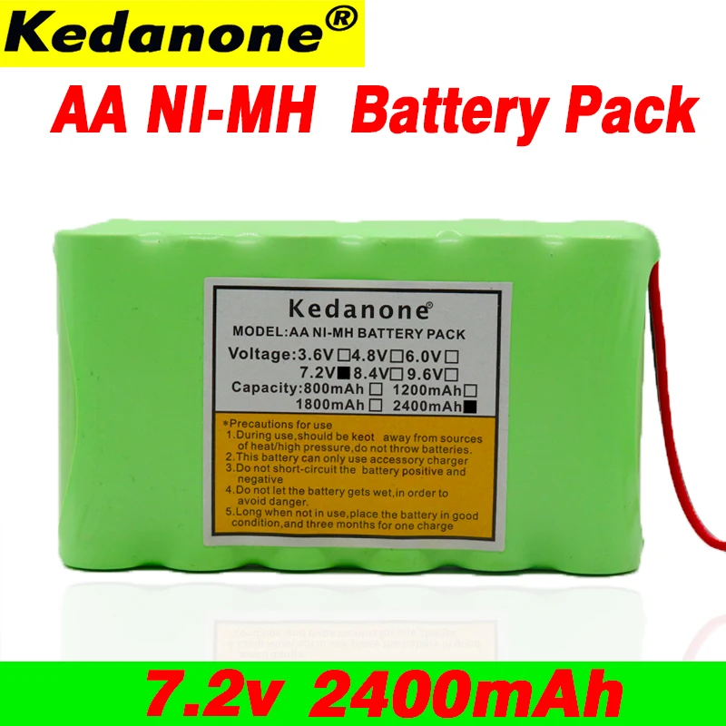 Аккумулятор с высокой емкостью 2400mah Ni MH 7 2 V AA аккумуляторная батарея для