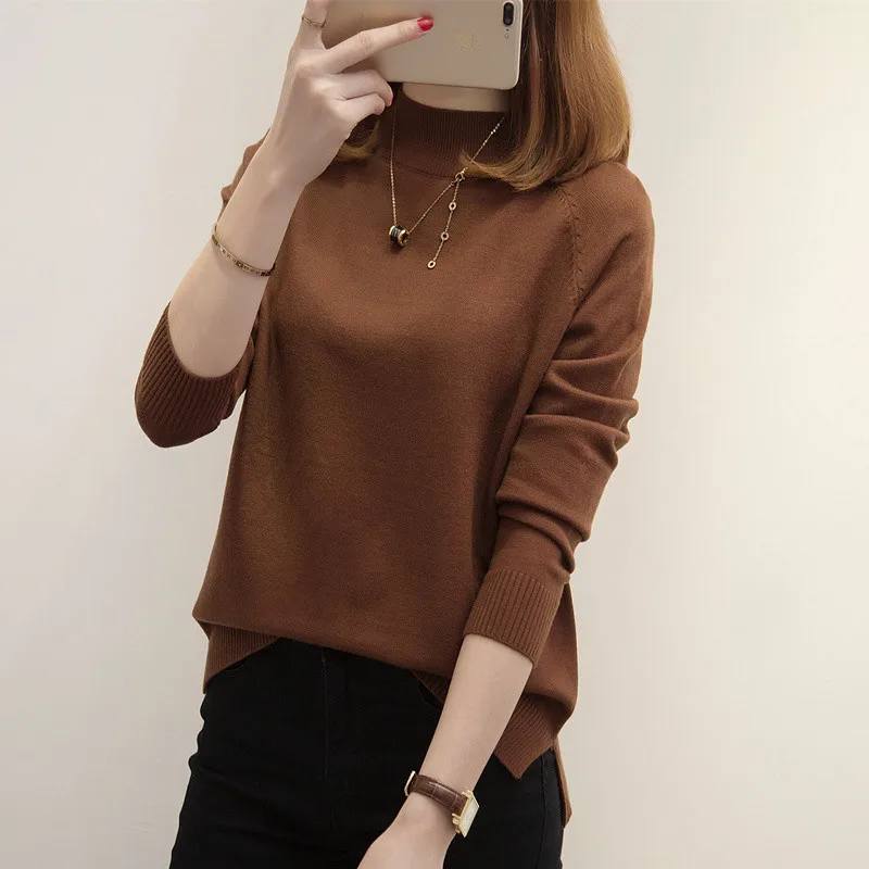 Свитер Для женщин Весна 2019 новые свободные Высокий воротник Женский пуловер