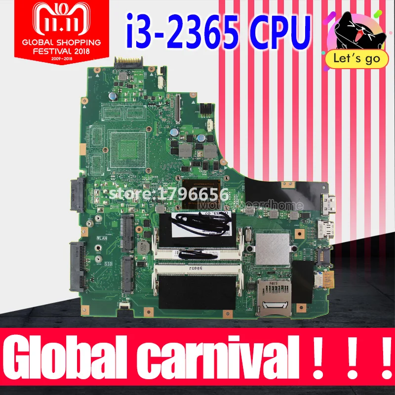 Материнская плата K46CM с REV 2 0 i3 cpu для For Asus K46CA S46C A46C K46C материнская ноутбука 100%