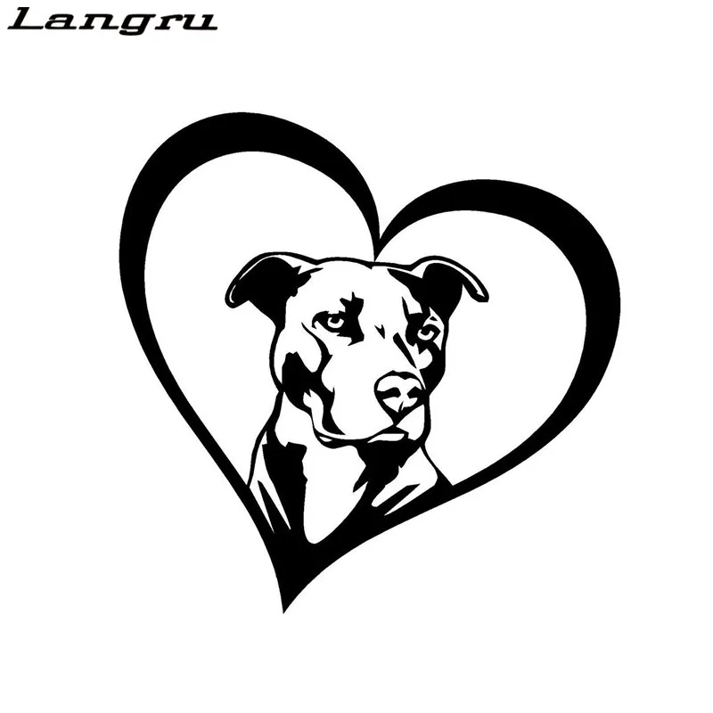 

Langru Pitbull Сердце животные Фотообои креативные модные аксессуары для украшения автомобиля Jdm