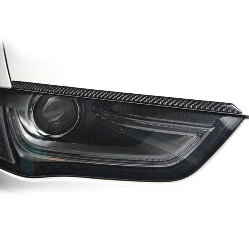 Carbon Fiber Headlights Eyebrows Eyelids Car-styling Stickers for Audi A4 A5 Front Headlamp 2009-2016 Auto accessories | Автомобили и