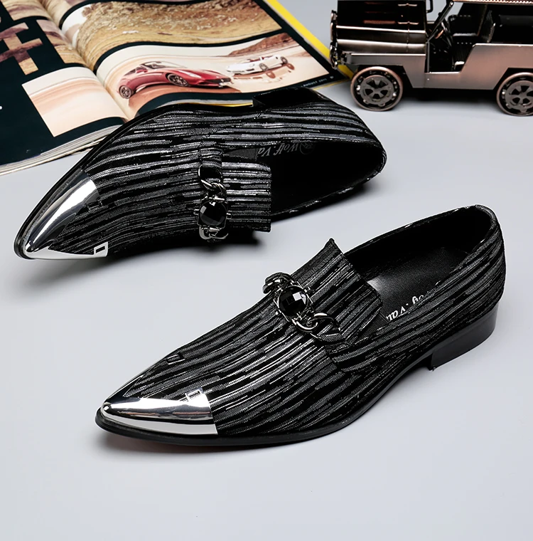 Choudory Черные Мужские Партия Обуви Острым Носом Формальная Обувь С Алмазной Платья