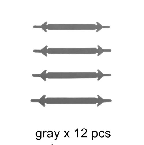 12pcs-B-gray Новинка 2 стиля 16 шт./лот и 12 шт Новые Креативные шнурки эластичные силиконовые шнурки для обуви креативные шнурки без шнурков - Цвет: 12pcs-B-gray