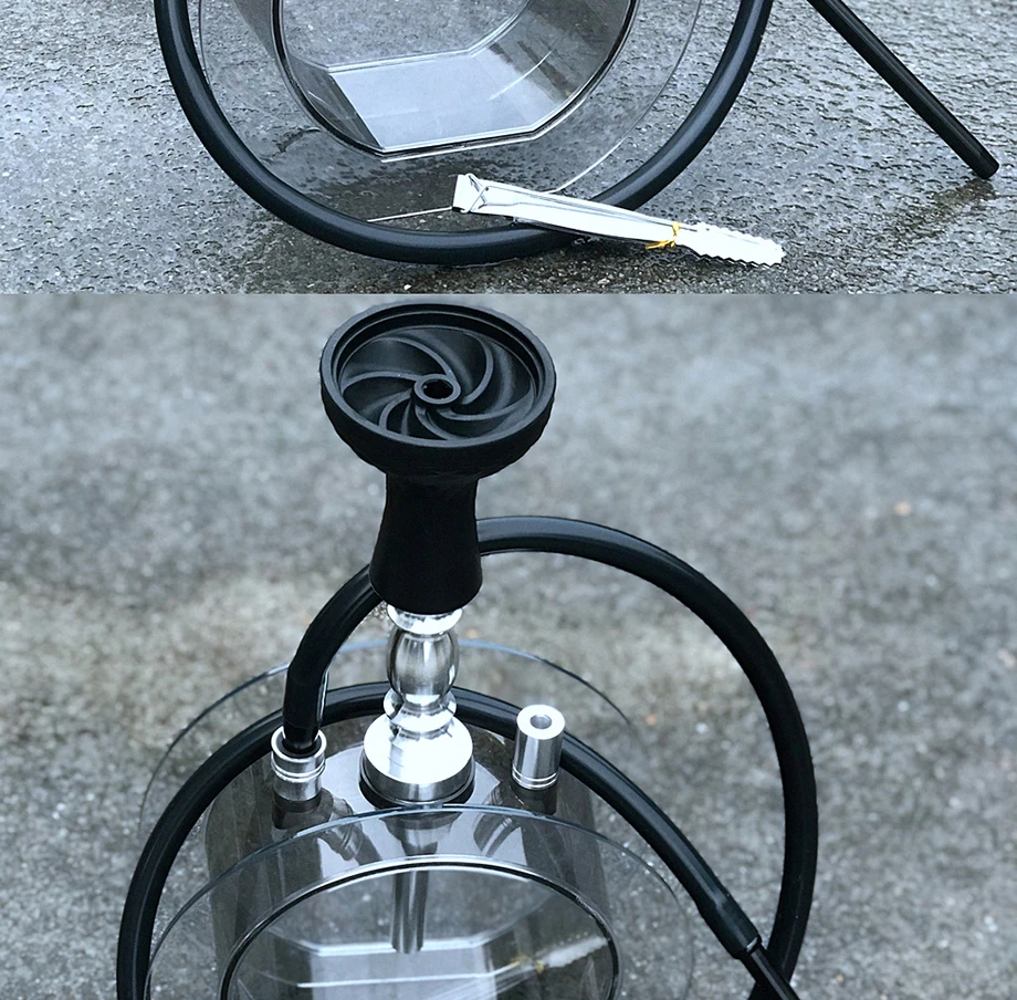 Круглый акриловый кальян набор водяная трубка-кальян с Sheesha силиконовая чаша шланг металлические щипцы Chicha Narguile Cachimba аксессуары