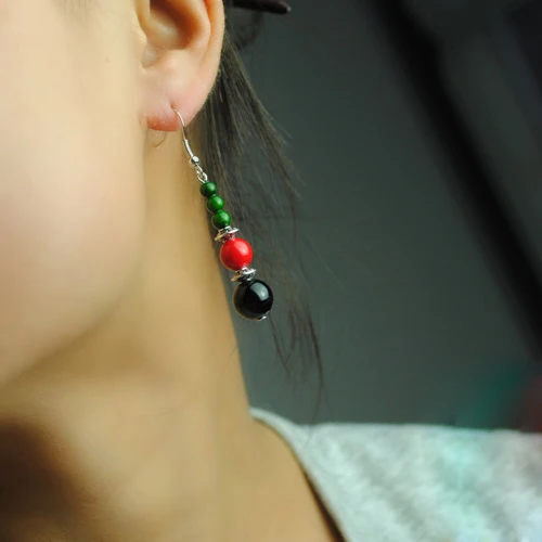 Серьги-подвески из тибетского серебра винтажные Винтажные серьги в виде