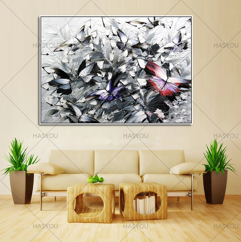 Новый современный домашний Декор Гостиная Спальня красочная бабочка Настенная