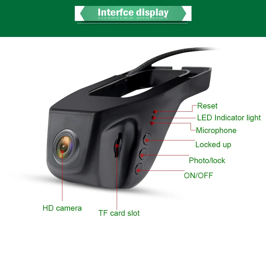 Topsource Novatek 96655 широкоугольный мини скрытый HD wifi Автомобильный видеорегистратор