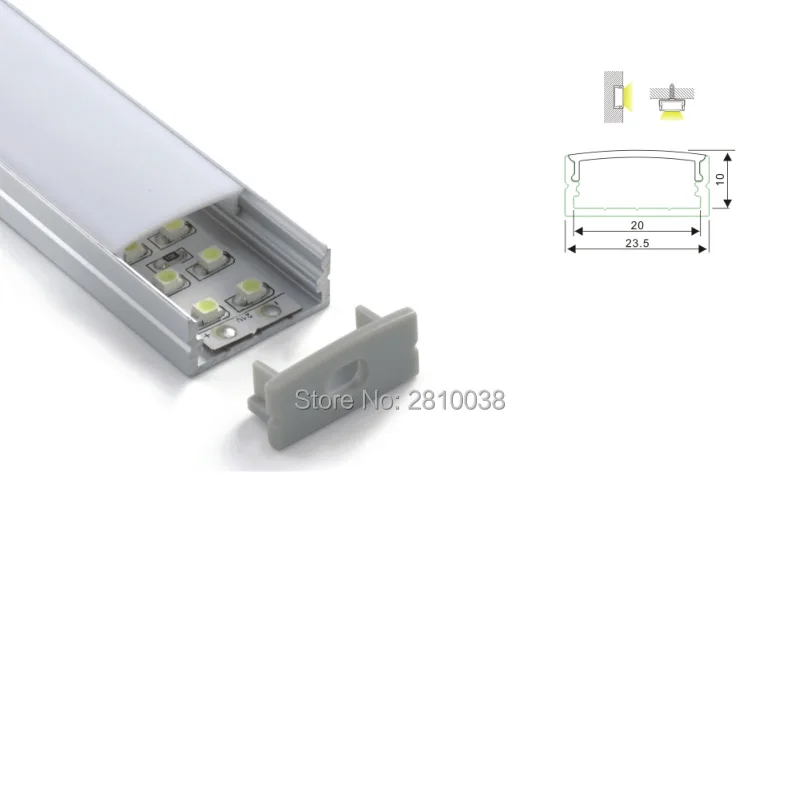 10X1 м наборы/партия поверхностного монтажа alu led профиль U размер алюминиевый