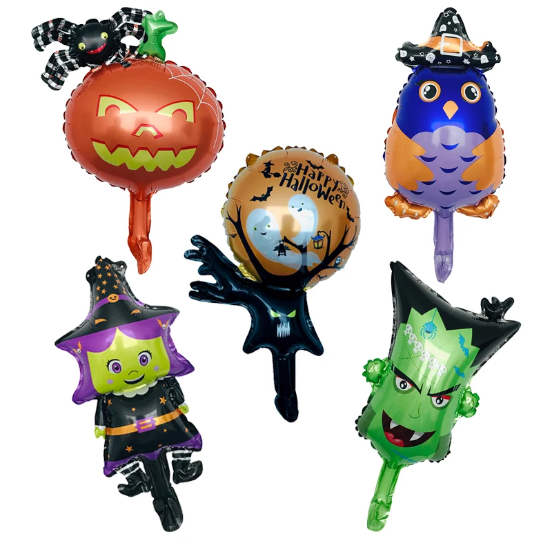 

1 pcs 10 Styles Mini Black Cat Pumpkin Bat Skull Specter Halloween Eve Foil Balloons Decor Inflatable toys Balloon Party Supplie