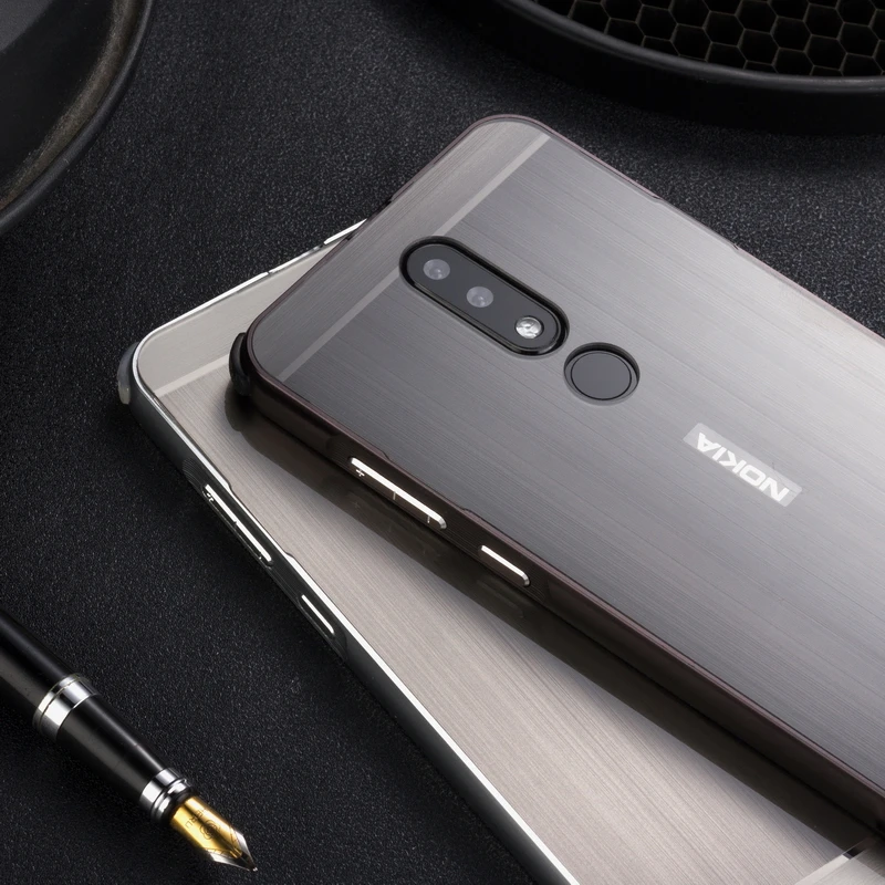 Роскошный металлический каркас бампер чехол для Nokia X5 X6 матовая акриловая жесткая задняя крышка из ПК для Coque Nokia 5,1 6,1 Plus чехол Coque X6 X5