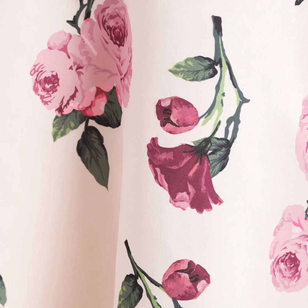 Женское винтажное платье на бретельках с цветочным принтом 50s летнее розовое