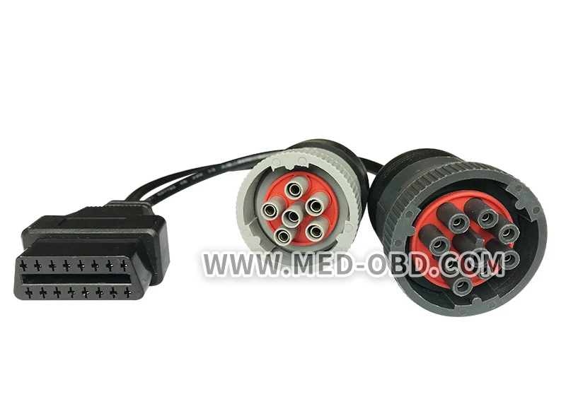Y J1939 кабель OBD2 16pin мама к J1708 6pin и J1939 9pin сплиттер Y Deutsch j1939 Соединительный кабель для грузового кабеля