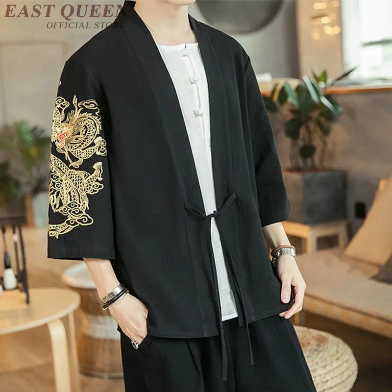 Кимоно Yukata Haori с японским драконом, кардиган, мужской костюм самурая, азиатская одежда, кимоно, куртка, Мужская рубашка Yukata Haori FF2174