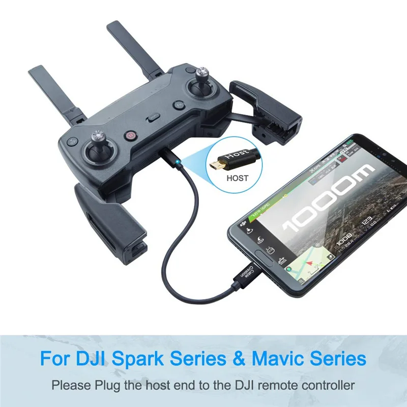 Кабель OTG с Micro USB на штекер-штекер совместимый DJI Spark и Mavic PS4 телефонами планшетами