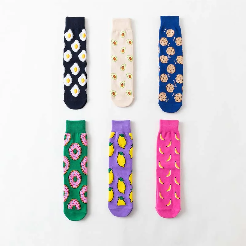 [Cospacool] Новинка авокадо носки милые забавные Харадзюку мультфильм лимон/яйцо