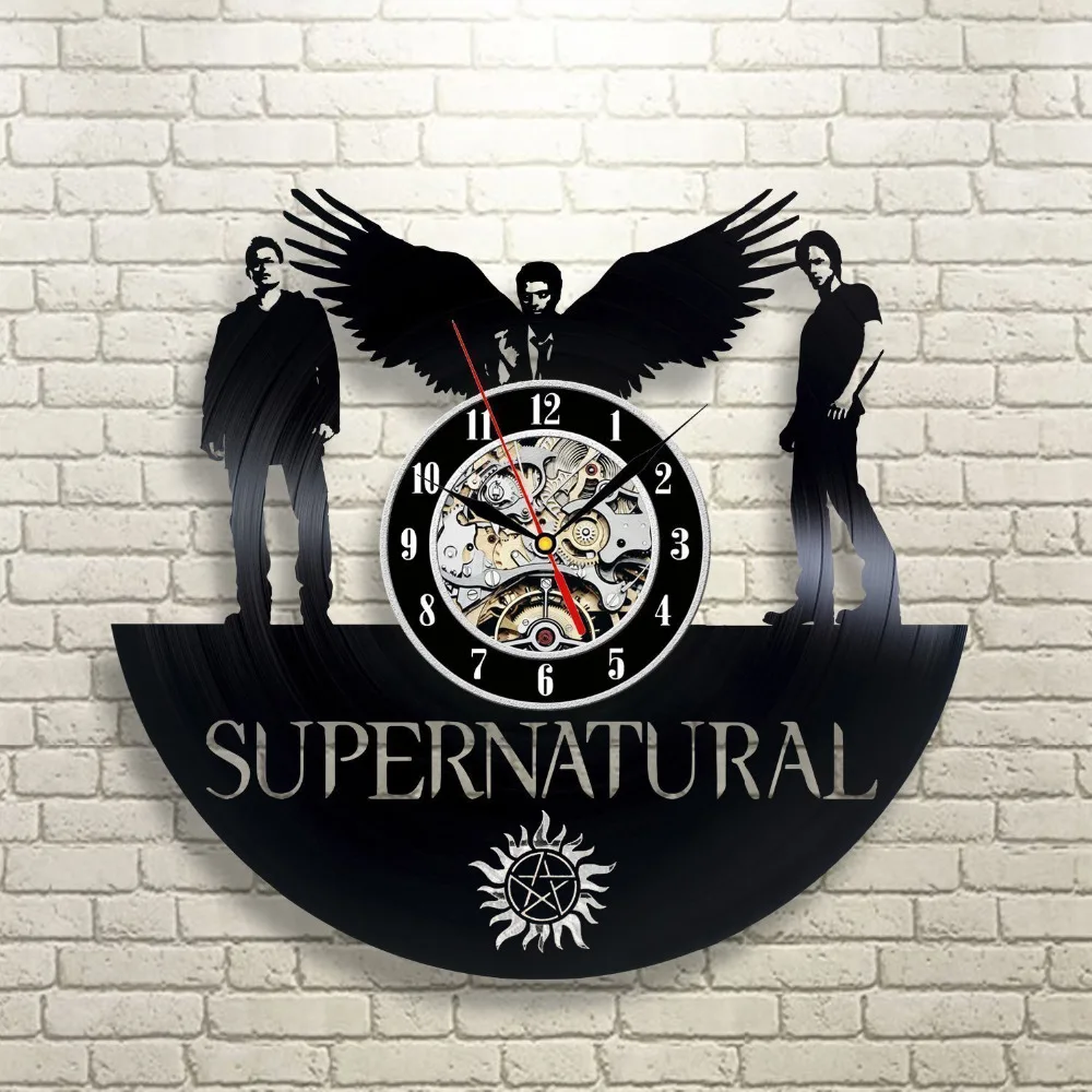 Supernatural Vinyl Record Wall Clock Decor Fan Art Decoration Modern Vintage Home Duvar Saati | Дом и сад