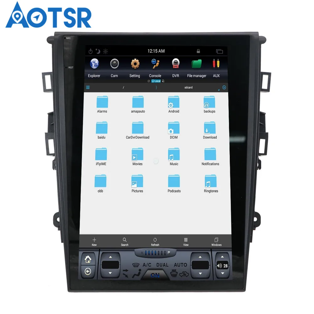Aotsr 12," ips Tesla стиль Android 6,0 нет DVD плеер gps навигация для FORD Mondeo Fusion MK5 2013+ стерео блок мультимедиа
